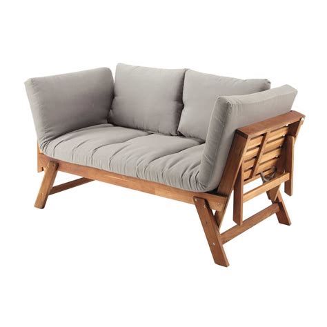 3 seater acacia wood modular garden bench seat